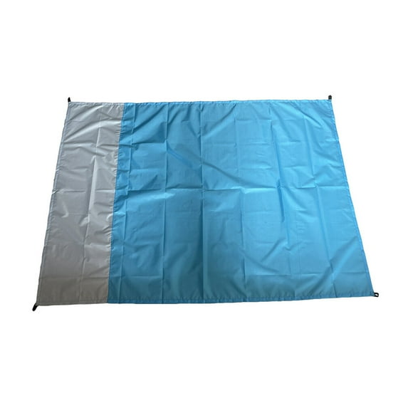 Tapis de Pique-Nique Couverture de Plage Imperméable Tente de Camping Anti-Humidité Pliable Légère Tapis de Sol Voyage Touriste Bleu Clair et Gris