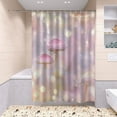 thumbnail image 6 of 4-Piece Bathroom Set with Waterproof Shower Curtain with Non-Slip Bath Mat, U-Shaped Mat & Toilet Lid Cover Pink Fantasy Mushroom, 6 of 8