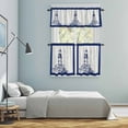 thumbnail image 5 of Lighthouse Kitchen Curtains Sets for Windows 24 Inch Length, Ocean Seagull Vintage Navy Blue Coastal Boat Rod Pocket Window Treatments Tier Curtains and Valances Set for Bedroom/Bathroom, 5 of 8