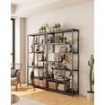 thumbnail image 3 of Zocalo Estantería 180cm para almacenamiento, estantería alta de 8 estantes para dormitorio, estanterías escalonadas con estructura metálica para dormitorio, sala de estar y oficina en casa, negro, 3 of 8