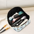thumbnail image 2 of FORMRS Makeup Bag Travel Cosmetic Organizer for Women Fold Flat Zipper Pouch with Handle, Colorful Trains, 2 of 8