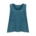 thumbnail image 5 of Womens Cotton Linen Tank Tops, Sleeveless Shirts for Women Summer Lightweight Casual Solid Color Crewneck Dressy Blouses with Pockets, 5 of 5