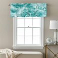 thumbnail image 3 of Summer Ocean Valance Curtain Watercolor Gradient Color Water Ripple Wave Seascape Window Valances Rod Pocket Short Curtains Window Treatments for Kitchen Bedroom Bathroom Laundry 56" x 16", 3 of 9