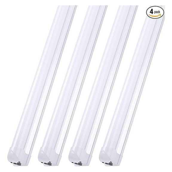8FT LED Shop Light Fixture, 72W 6000K Frosted Cover, Fluorescent Tube Replacement,8 Foot Linkable Shop Light for Garage Warehouse Basement, (4-Pack)