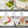 thumbnail image 4 of Snack Tray with Lid & Handle, BPA Free Plastic Portable Container Veggie Serving Tray, Charcuterie Board for Travel Party & Picnic, Refrigerator Organize Box for Vegetable, Fruit with 4 Compartments, 4 of 7