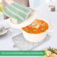 thumbnail image 3 of Yayeee Pot Holders Kitchen Heat Resistant with Pockets 7"x9.8" Cotton Oven Cooking Hot Pads, Green Stripe Pattern, 3 of 7