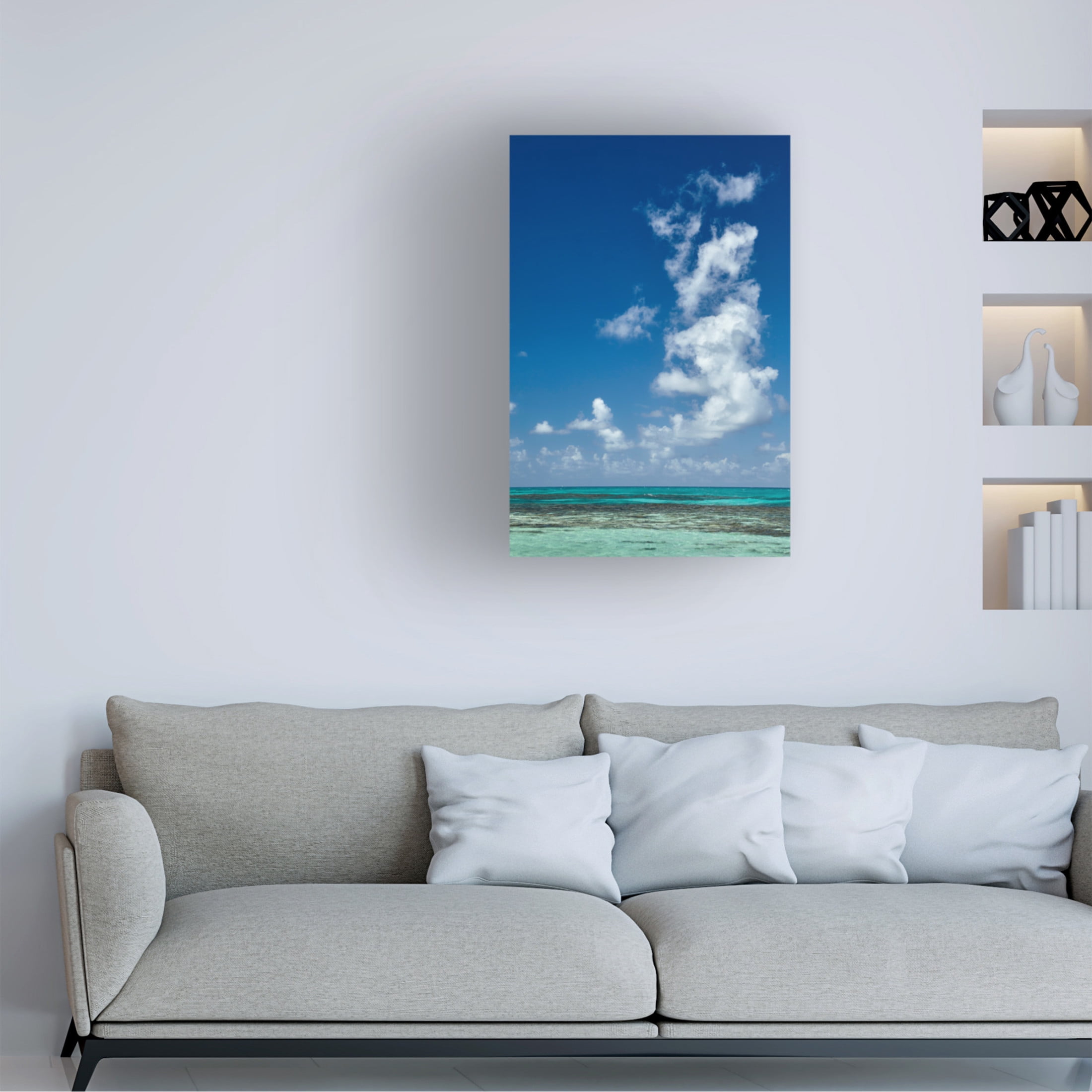Canvas Wall Art - Kent Burkhardsmeier 'Coral Blue' Wall Art for Living Room, Bedroom, or Office Décor by Trademark Fine Art - 16 x 24 Inches