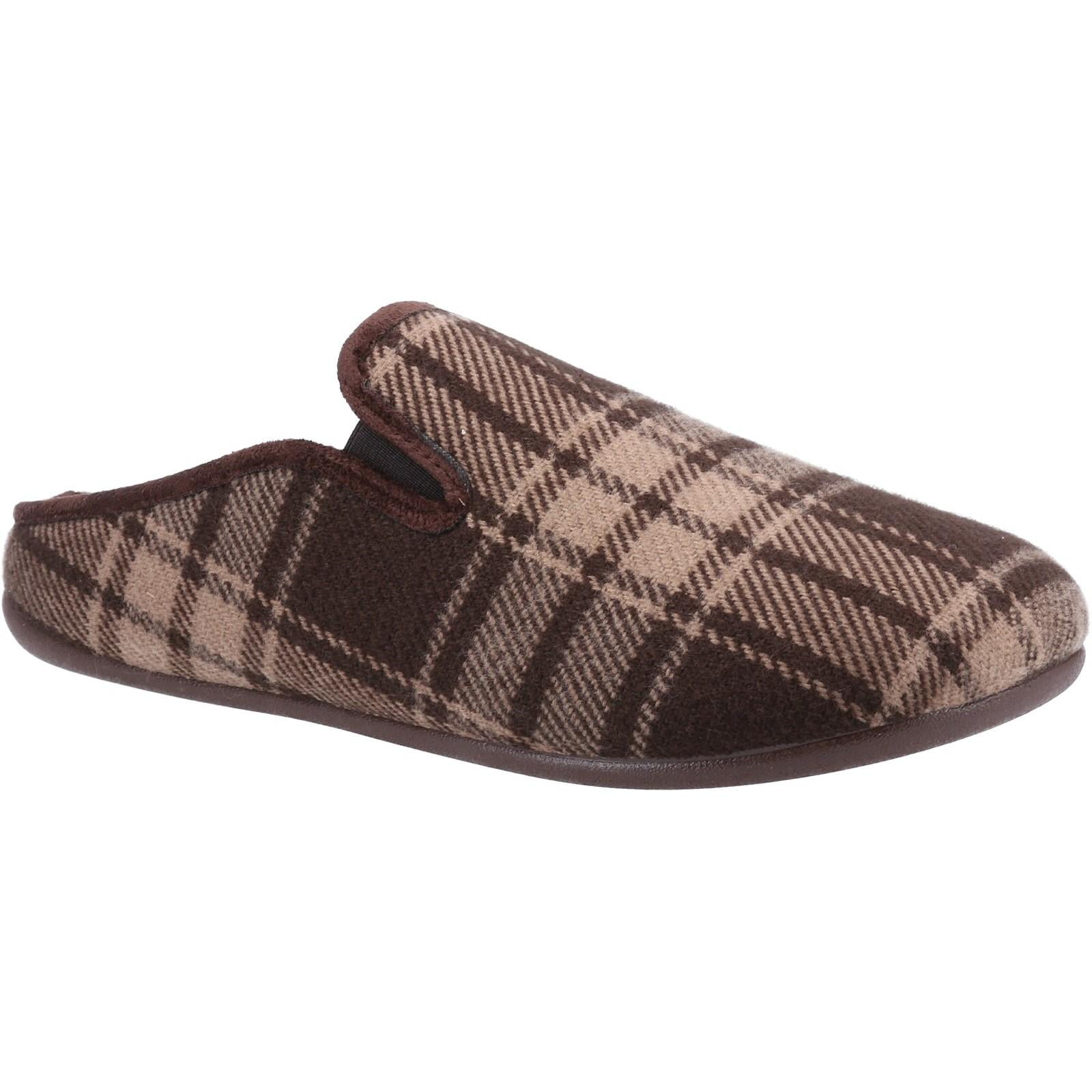12 MENS SLEEPERS FRAZER BROWN WITH LION MOTIF TWIN GUSSET SLIPPERS.7,9,11 