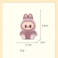 thumbnail image 2 of 1/9 Uds. 4cm serie Labubu de dibujos animados Mini flocado exquisito muñeco bonito regalo Diy colgante accesorios decoración juguetes Kawaii regalos, 2 of 5