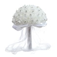 thumbnail image 4 of Ramo de boda para novia, flor blanca artificial para boda, ramo de rosas artificiales para damas de honor, 4 of 9