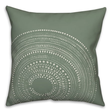 Creative Products Green Circle Dot Pattern 18x18 Indoor / Outdoor Pillow