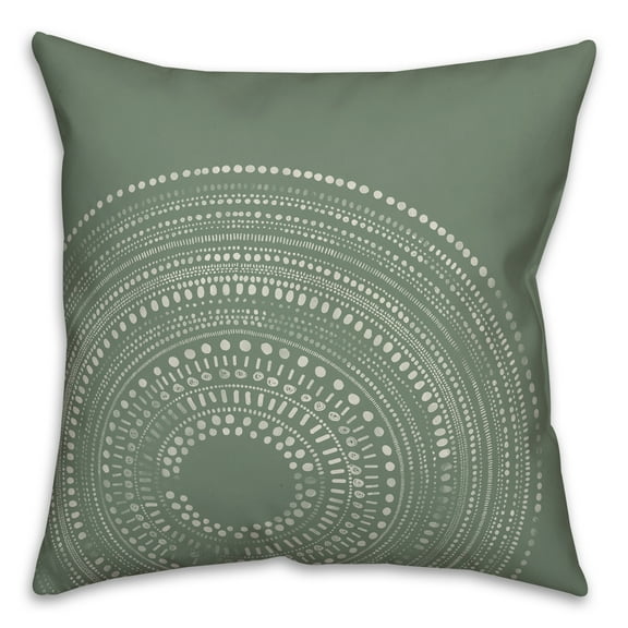 Creative Products Green Circle Dot Pattern 18x18 Indoor / Outdoor Pillow