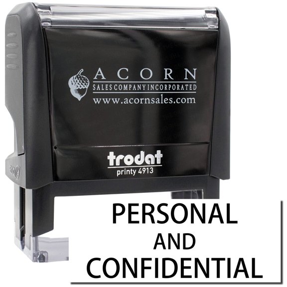 Large Self-Inking Personal Confidential Stamp, Trodat Printy 4913, Press and Print Stamping, Impression Size 7/8" x 2-1/4", Up to 10,000 Impressions - Black Ink