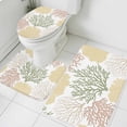 thumbnail image 3 of Sage Green Coastal Bath Mat 3 Piece Bathroom Rug Set, Coral Ocean Marine Modern Sea Non Slip Bath Rug Contour Mat and Toilet Lid Cover, Absorbent Shower Mats Soft Bath Rugs and Mats Sets, 3 of 8