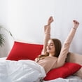 thumbnail image 3 of Zippered Cases Pillowcases Covers Egyptian Cotton 2-Pack (20 x 30 Inch, Red), 3 of 8