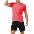 thumbnail image 4 of hotojiny Mens Summer Track Suits 2 Piece Shorts Sets Fashion Short Sleeve Top Loose Fit Shorts Workout Sweatsuit Outfits(Orange,Medium), 4 of 6