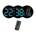 thumbnail image 2 of Reloj de pared digital con alarma y función de memoria, moderno y versátil, con control remoto, ideal para decoración de pared de gimnasios almacenes, pantalla azul, 2 of 8