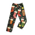 thumbnail image 5 of WTOBBY Women's Festive Christmas Pattern Pajama Pants with Elastic Waist - Holiday Themed Sleepwear for Comfortable Home Lounge Wear - Straight Leg Comfortable Fit,Dark Green S, 5 of 8