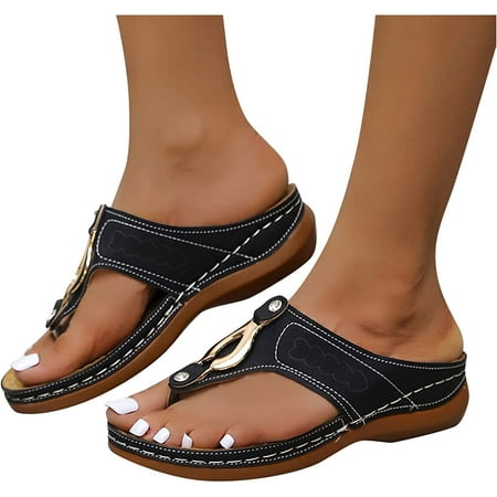

Orthopedic Sandals for Women Women Walking Slippers with Arch Support Leopard Anti-Slip Comfortable Sandals