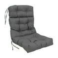 thumbnail image 1 of 22-inch by 45-inch Spun Polyester Solid Outdoor Tufted Chair Cushion Grey-Color, 1 of 1
