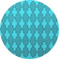 thumbnail image 1 of Ahgly Company Indoor Round Abstract Light Blue Contemporary Area Rugs, 5' Round, 1 of 4
