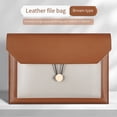 thumbnail image 1 of Nomeni Leather Business Document Bag Button Document Storage Bag Contract Document Bag Large Capacity Business Document Bag, 1 of 6