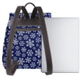 thumbnail image 3 of Balery Snowflakes On Dark Blue Mochila de Cuero para Mujeres, Gran Capacidad, Bolsa de Viaje Multifuncional, Mochila de Cuero y Bolsa de Hombro para Mujeres, 3 of 4