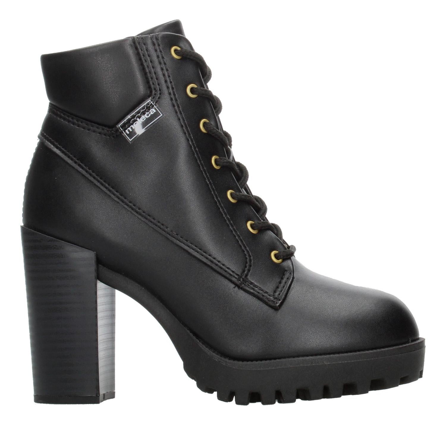 Botín Con Tacón Mujer Moleca Negro Cintas Ajustables Dama negro 25