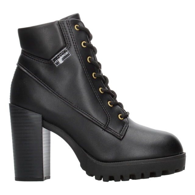Botín Con Tacón Mujer Moleca Negro Cintas Ajustables Dama negro 24 MX