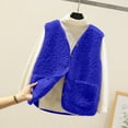 thumbnail image 2 of larppty Womens Sherpa Vest Casual Warm Fuzzy Vest Sleeveless Fleece Jacket Pockets Teddy Coat Gilet for Winter (Blue, 4XL), 2 of 6