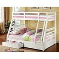 thumbnail image 6 of Furniture of America Tomi Wood Twin over Full Storage Bunk Bed in Brushed White, 6 of 6