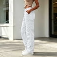 thumbnail image 6 of Tqcoqu Cargo Pants for Women Baggy - Drawstring Elastic Waist Multi-Pocket Cargo Pants with Ankle Ties Y2K Festival Outfits Hiking Camping,White Women's S-XXXXXL, 6 of 8