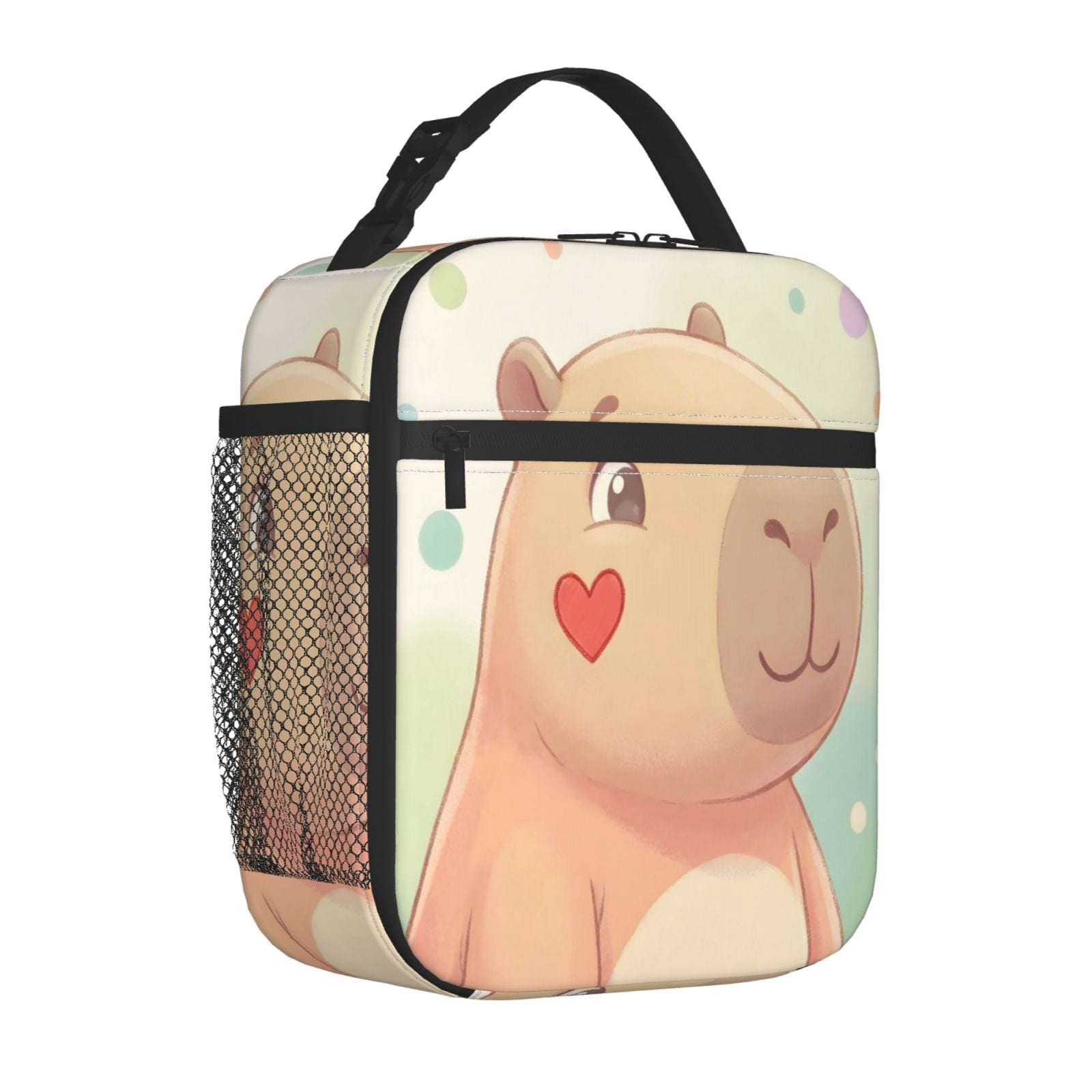 Lunch Bag For Women Men Insulated Portable Lunch Box Bento Box Office Picnic Travel Cooler Bag Cute Capybara Design 1