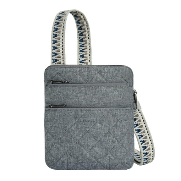Travelon Anti-Theft Boho Slim Crossbody, One Size, Gray Heather