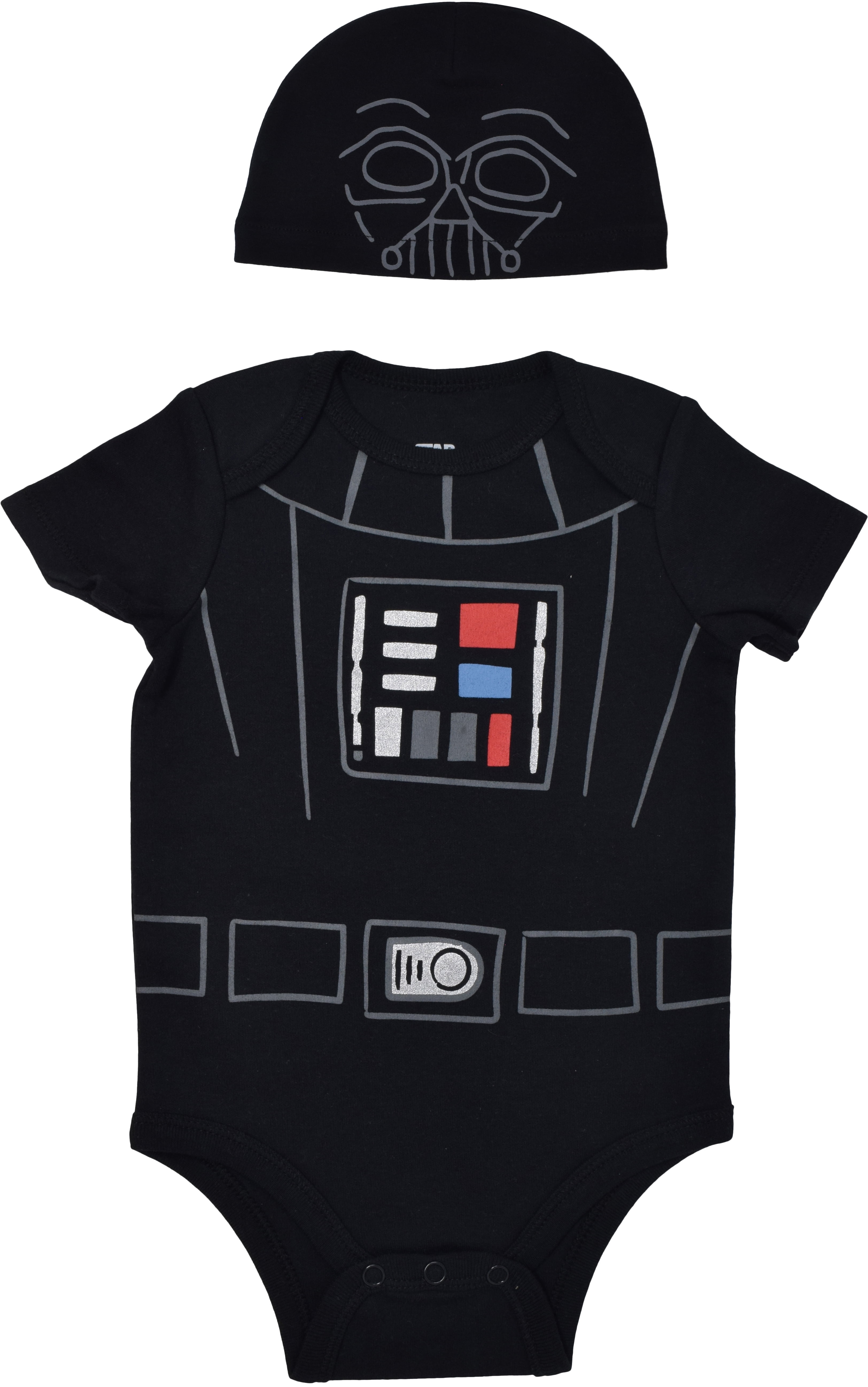 Star Wars Darth Vader Baby Boys Short Sleeve Costume Bodysuit Cap Set 18 Months Walmart Com