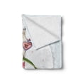 thumbnail image 2 of Valentine Soft Flannel Fleece Throw Blanket, Hipster Giraffe with Tulip and Heart Shaped Glasses Vintage Frame, Cozy Plush for Indoor and Outdoor Use, 50" x 60", Baby Blue Pale Pink, by Ambesonne, 2 of 6