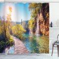 thumbnail image 1 of Ambesonne Nature Shower Curtain, Idyllic Lake Waterfall, 69"Wx75"L, Multicolor, 1 of 3