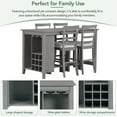 thumbnail image 4 of Dining Table Set, 5-Piece Multi-Functional Counter Height Dining Set with Padded Chairs, Integrated 9 Bar Wine Compartment AND Wineglass Holders, Kitchen Table Set for Dining Room, Gray, 4 of 8