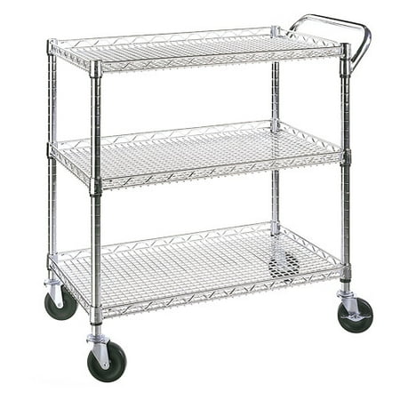 Seville Classics 3-Tier Commercial Utility Cart, UltraZinc