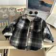 thumbnail image 3 of WOYY Little Boys Flannel Long Sleeve Plaid Shirt Casual Button Down Shirt, Sizes 5-6, 3 of 3