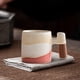 thumbnail image 5 of Cup Miniatura de cerámica texturizada, Vaso de café con mango de madera, Diseño marino, Para hogar/office, Taza decorativa, Vaso para té, Accesorio de cocina\ Blahzhy, 5 of 8