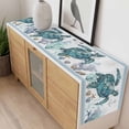 thumbnail image 4 of Coastal Turtle Table Runner - 48 Inch Long, Kitchen Dining Table Runner Dresser Scarves, Nautical Starfish Coral Jellyfish Stripes Farmhouse Decor for Coffee Tables Wedding Party Banquet, 4 of 8