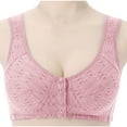 thumbnail image 3 of Bigersell Bra for Women Front Snap Closure V-Neck Wire-Free Bra Support Women Sports Bra Women Bralette Bra Style R-26 Basic Bra Strap Nylon Seamless Bra Feature Everyday Bras Underwear Pink 5XL, 3 of 6