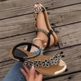 thumbnail image 6 of Summer Sandals for Women 2026 Trendy Bohemian Beaded Rhinestone Ankle Strap Dressy Wedding Shoes Comfort Beach Flat Sandals, 36, 6 of 8