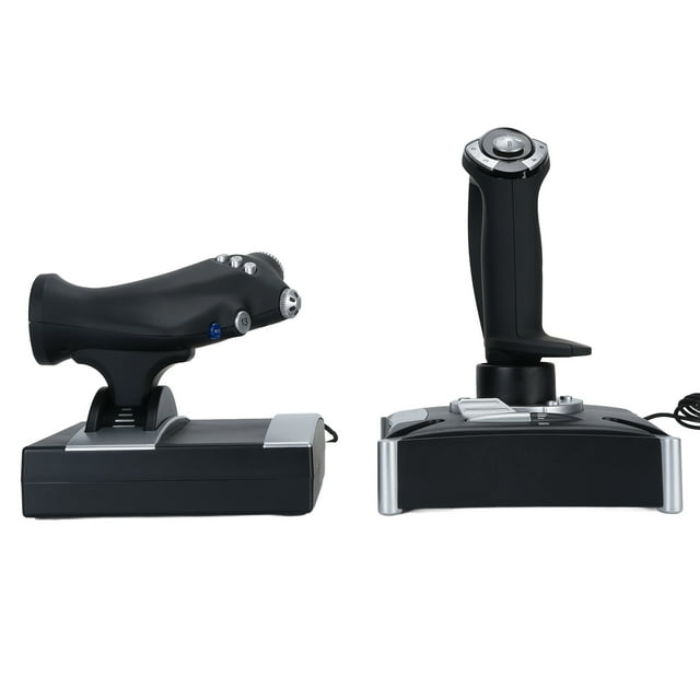 Flight Simulation Joystick, Flight Simulator Control Plug and Play 4 Axes Vibration Function for Practice Game