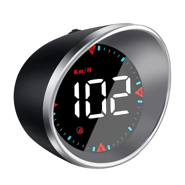 Velocímetro Hud para automóvil - Pantalla universal para parabrisas Mph / km - Velocímetro digital - Velocímetro Gps - Alarma de exceso de velocidad, Plug and Play Usb 59.8 * 64.7 * 73.8m Afortunado Sencillez