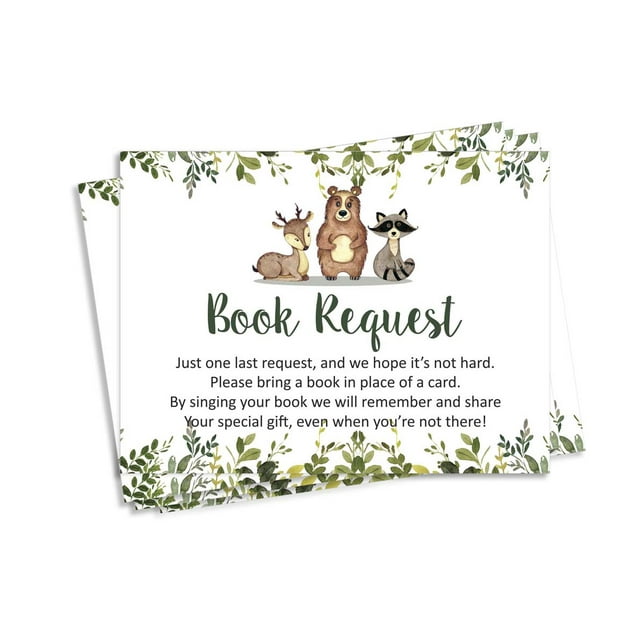 Inkdotpot 30 Animaux de la Jungle Cartes de Demande de Livre de Douche de Bébé Neutres en Genre Apportez un Livre au Lieu d'Une Carte Invitations de Douche de Bébé Inserts Jeux