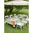 thumbnail image 4 of Outdoor Tablecloth with Umbrella Hole for Patio/Picnic/Party/Camping, Green Plaid Sports Waterproof Table Cloth Rectangle Table Cover Washable, Classic Sports Athletic Botanical (54"x 80"), 4 of 9
