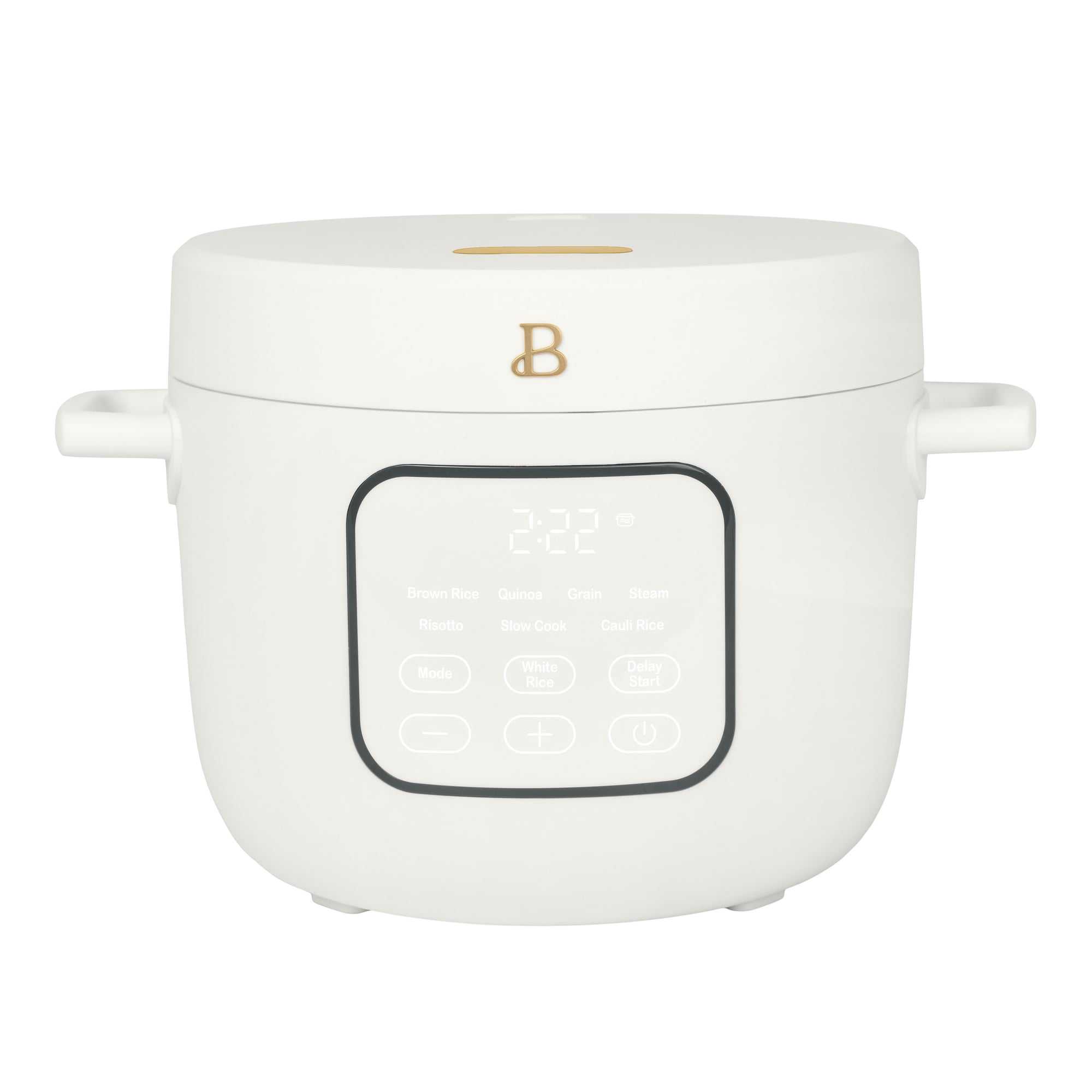 Beautiful 14-Cup Cooked, 6-Cup Uncooked Electric Rice and Grain Cooker, EverGood Ceramic Nonstick Coating, White Icing by Drew Barrymore