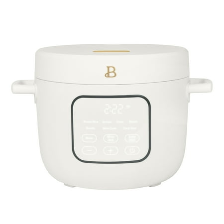 Beautiful 14-Cup Cooked, 6-Cups Uncooked Electric Rice and Grain Cooker, EverGood™ Ceramic Nonstick Coating, White Icing by Drew Barrymore